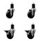 Service Caster 3.5'' Phenolic Wheel Swivel 1-3/4'' Expand Stem Caster Set 2 Brakes, 4PK SCC-EX20S3514-PHS-2-PLB-2-134 - alternate 1